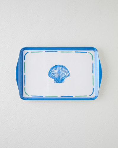 Shellwave Melamin Tepsi 24x39 Cm Mavi - Yeşil