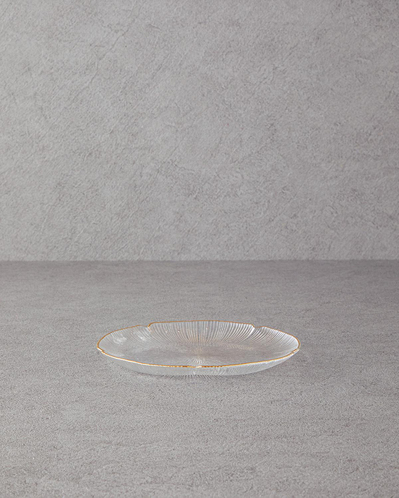 Siana Cam Pasta Tabağı 21 cm Gold