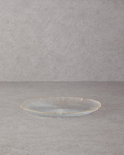 Siana Cam Servis Tabağı 28 cm Gold