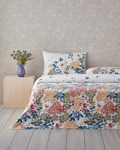 Spring Awakening Çift Taraflı Pamuklu Çift Kişilik Nevresim Seti 200x220 cm Yeşil – Kırmızı
