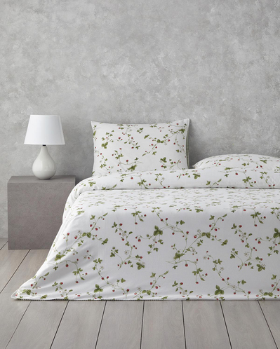Strawberry Pamuk Çift Kişilik Nevresim Takımı 200x220 cm Yeşil – Kırmızı