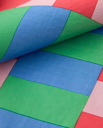 Summer Checkers 20li Kağıt Peçete 33x33 cm Pembe - Yeşil