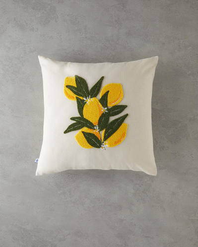 Summer Lemon Kırlent Kılıfı 45x45 cm Natural
