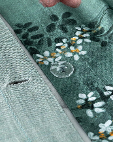 Sweet Spring Dijital Baskılı Pamuklu Çift Kişilik Nevresim Takımı 200x220 cm Yeşil