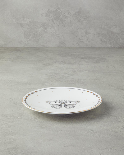 Talisman Butterfly Bone China Pasta Tabağı 21 cm Siyah-Gold