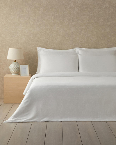 Taylor Lyocell Saten Çift Kişilik Nevresim Takımı 200x220 cm Beyaz