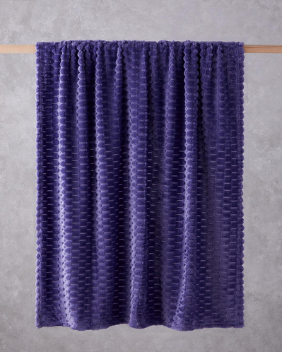 Tiny Bubbles Jakarlı Wellsoft Tv Battaniye 120x160 cm Mor