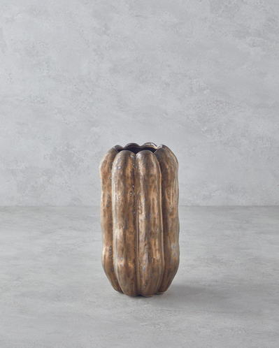 Troya Seramik Vazo 27 cm Bronz