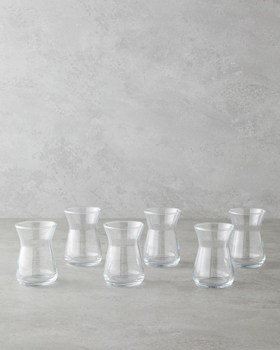 Velin Cam 6lı Çay Bardağı 132 ml Şeffaf