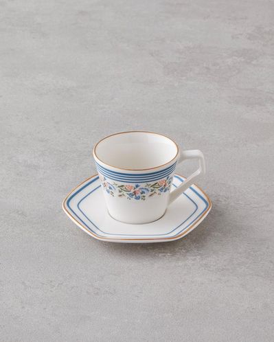 Velour Bone Porselen 12 Parça 6 Kişilik Kahve Fincan Takımı 80 ml Mavi Gold