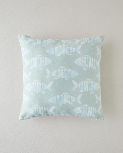 Vintage Marine Dijital Baskı Kırlent Kılıfı 45x45 cm Mavi-yeşil