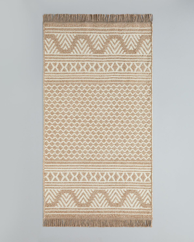 Welle Dokuma Kilim 80x150 cm Açık Krem - Kahve