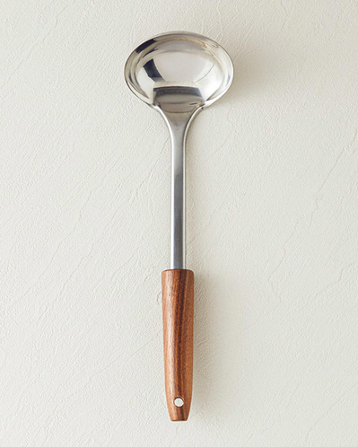 Woody Ladle Çelik Kepçe Kahve