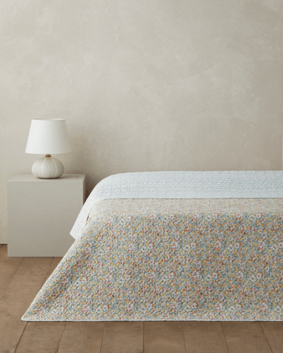 Alba Bloom Çift Kişilik Çok Amaçlı Örtü 200x220 cm Mavi