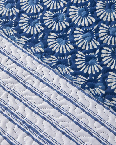 Aquatic Flowers King Size Çok Amaçlı Örtü 240x220 cm Lacivert