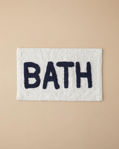 Bath Bliss Pamuklu Banyo Paspası Lacivert-Beyaz