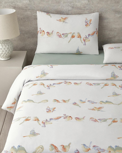 Bird Talk King Size Nevresim Takımı Yeşil