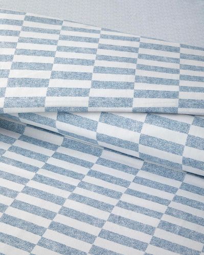 Block Dots Kolay Ütülenir Çift Kişilik Çarşaflı Nevresim Takımı 200x220 cm Mavi