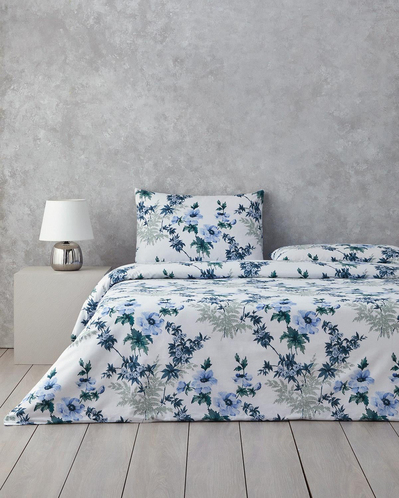 Bloomy Garden Çift Kişilik Nevresim Takımı Mavi