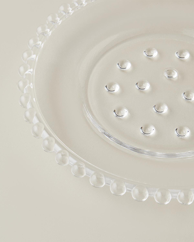 Bubbles Cam Pasta Tabağı 19 cm Şeffaf