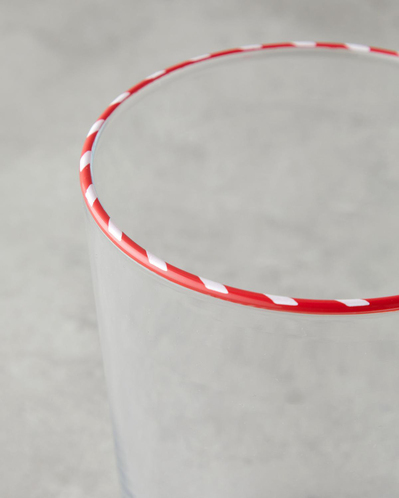 Candy Cane Stripe Cam Bardak 510 ML Kırmızı