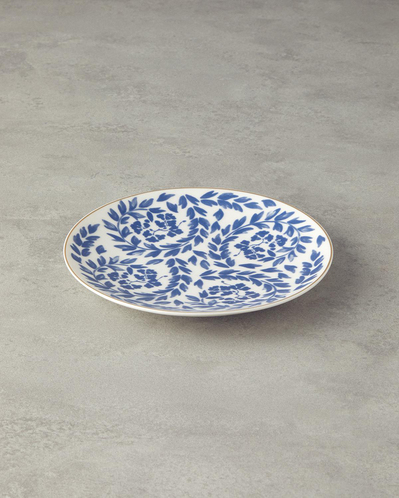 Carnival Floral Bone Porselen Pasta Tabağı 20 cm Lacivert-Beyaz
