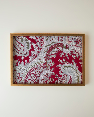 Carolie Cam Dekoratif Tepsi 30x42 cm Bordo
