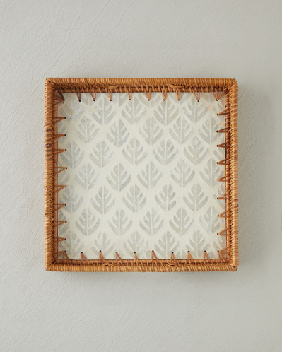 Celestine Rattan Tepsi 30x30 cm Kahverengi