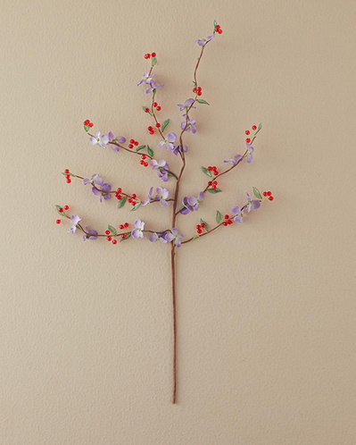Cherry Blossoms Tek Dal Yapay Çiçek Kırmızı