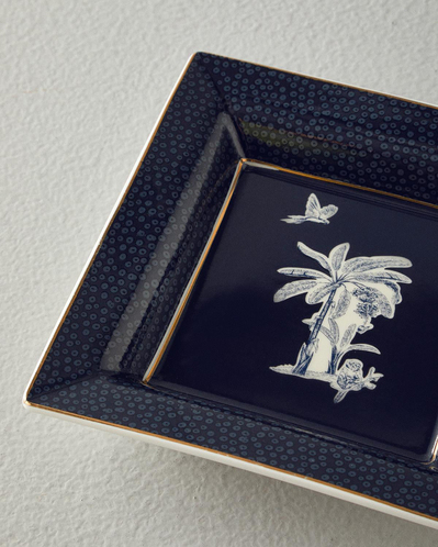 Chic Palm Dekoratif Tabak Lacivert