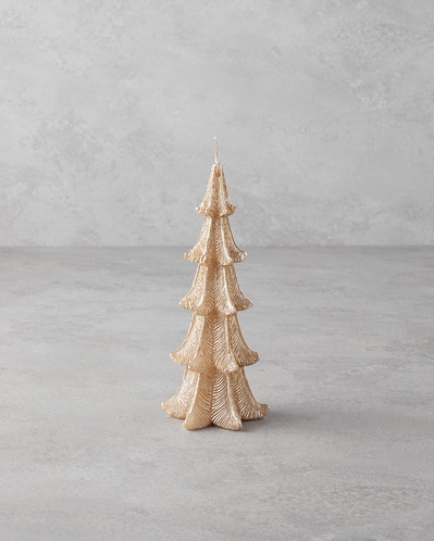 Yılbaşı Ağacı Mum 18 cm Gold