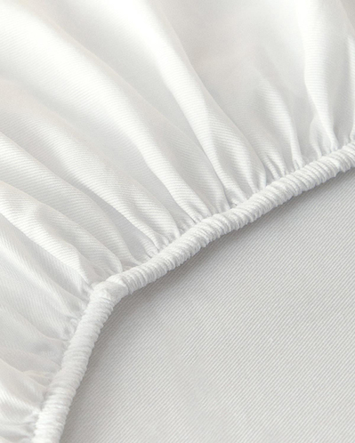 Classy Twill Çift Kişilik Lastikli Çarşaf Beyaz