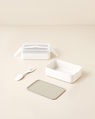 Collotte Plastik 4 Parça Lunch Box Saklama Kabı 10,5x17 cm Krem