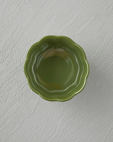 Cottage Stoneware 2li Sufle Fırın Kabı 9 – 9 cm Açık Yeşil-Koyu Yeşil