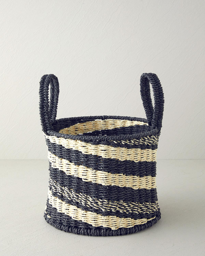 Denver Kağıt İp Sepet 25x20 cm Natural-Siyah