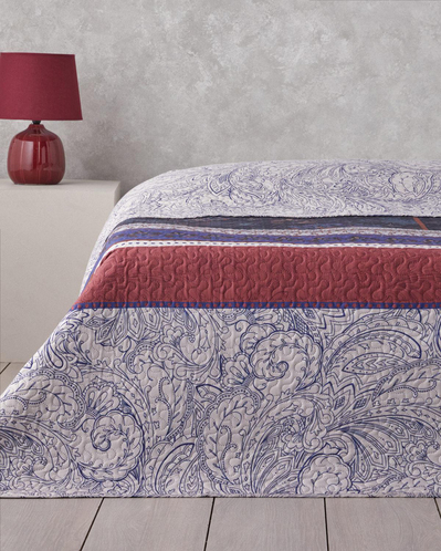 Flora Drape Çift Kişilik Çok Amaçlı Örtü 200x220 cm Mavi