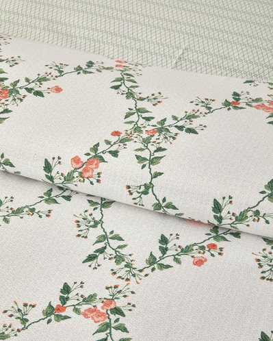 Floral Slice Tek Kişilik Pike Takımı Yeşil