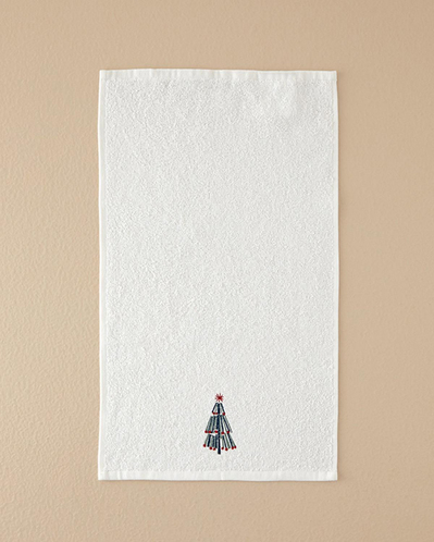 Funny Pine Pamuklu Nakışlı El Havlusu 30x50 cm Ekru