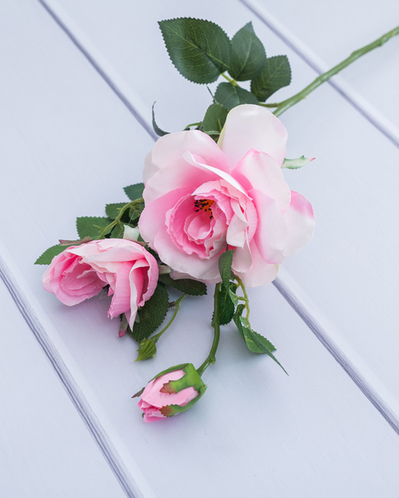 Garden Rose 3 Head YAPAY ÇİÇEK 65 cm Pembe