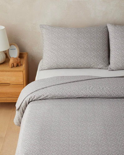 Geomora Kolay Ütülenir Çift Kişilik Çarşaflı Nevresim Takımı 200x220 cm Vizon