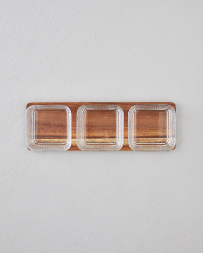 Glacis Akasya-Cam 4 Parça Sunumluk 33x10,5x6 cm Şeffaf