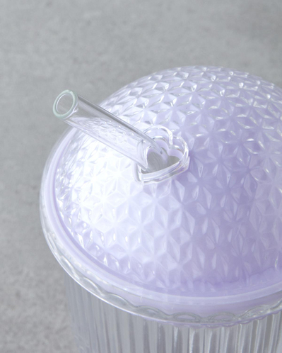 Gleam Cam Pipetli Bardak 400 ml Lila