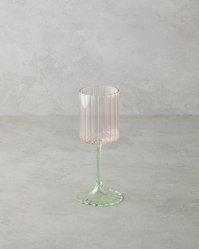 Glimmer Cam 2li Kadeh 250 ml Pembe - Yeşil