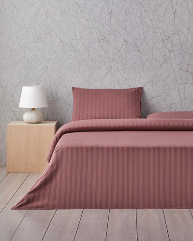 Glossy Kolay Ütülenir Perkal Tek Kişilik Çarşaflı Nevresim Takımı 160x220 cm Sisli Mürdüm