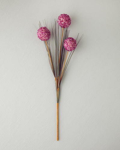 Grass Bush Tek Dal Yapay Çiçek 63 cm Mürdüm