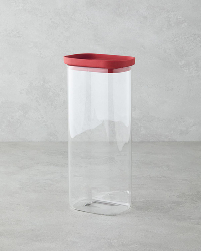 Hecha Cam Kavanoz 950 ml Kırmızı