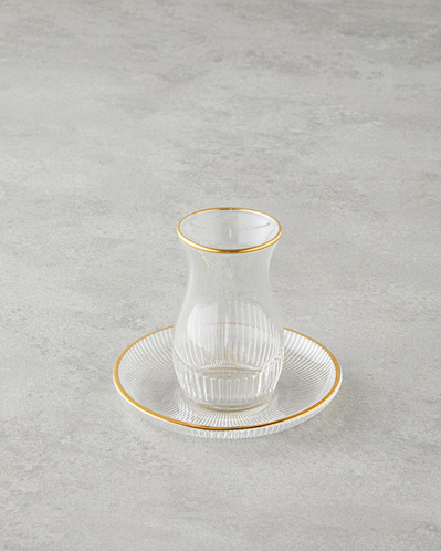 Janice Cam 12 Parça 6 Kişilik Çay Seti 135 ml Gold