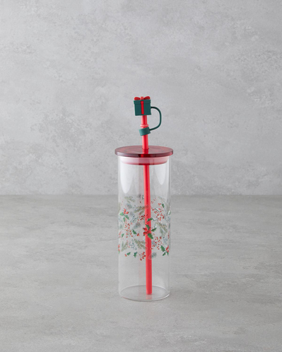 Kokina Borosilikat Pipetli Bardak 460 ml Kırmızı
