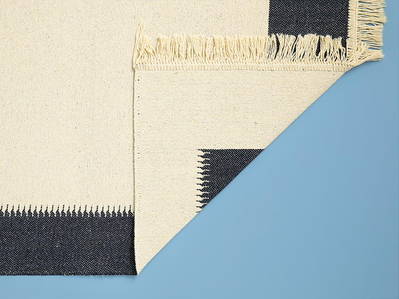Lara Purl Dokuma Kilim Lacivert - Krem