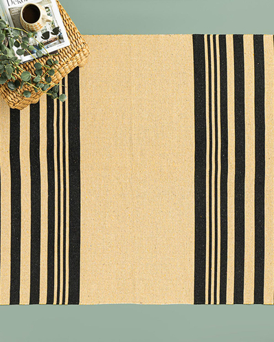 Lara Tiar Dokuma Kilim Krem Siyah